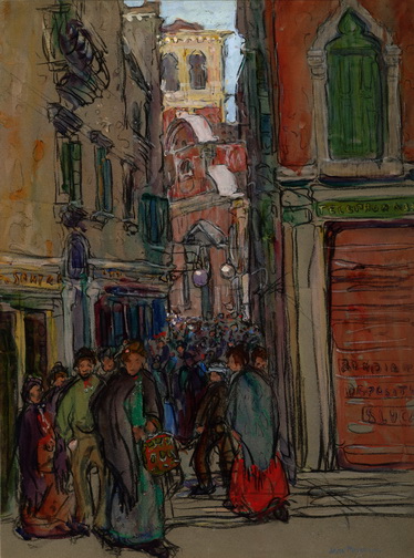 Crowded Street in Venice