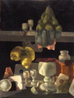 Shelf with Lemons, Chalice, and Pears