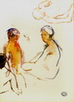 Study, Mother & Child & Hovering Figure