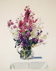 Flowers in a Glass Pitcher