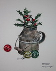 Metal Container with Holly