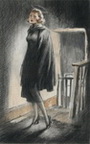 Female Figure In Black Gown