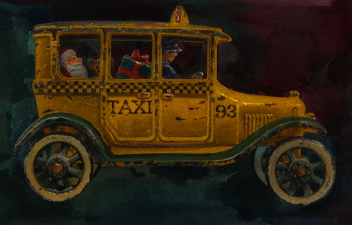 Santa in a Taxi