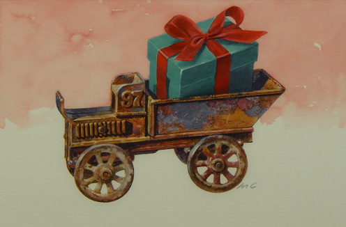 Gift Box in Metal Car