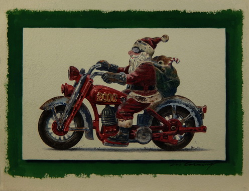 Santa on a Motorcycle