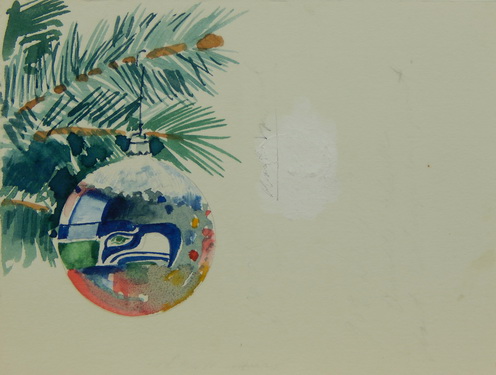 Seattle Seahawks Football Ornament