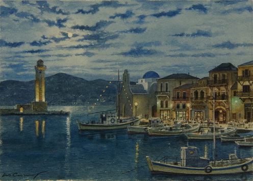 Porto Rethymno (Crete), Study for Greek Festival Poster