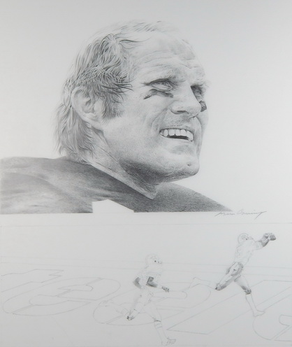 Terry Bradshaw and Lynn Swann (Super Bowl XIII – Steelers vs. Cowboys) (Mylar Drawing)