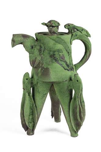 Tripod Teapot with Hares