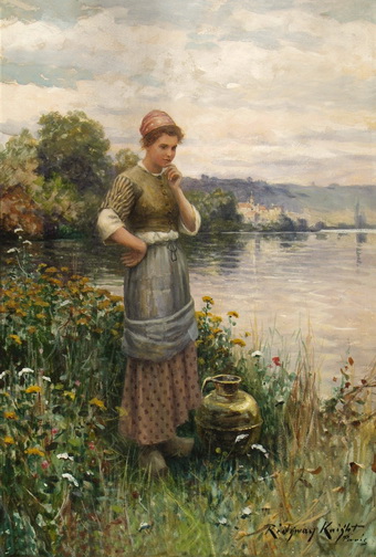 Girl At The Side Of The Lake
