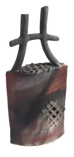 Raku Landscape Vessel II